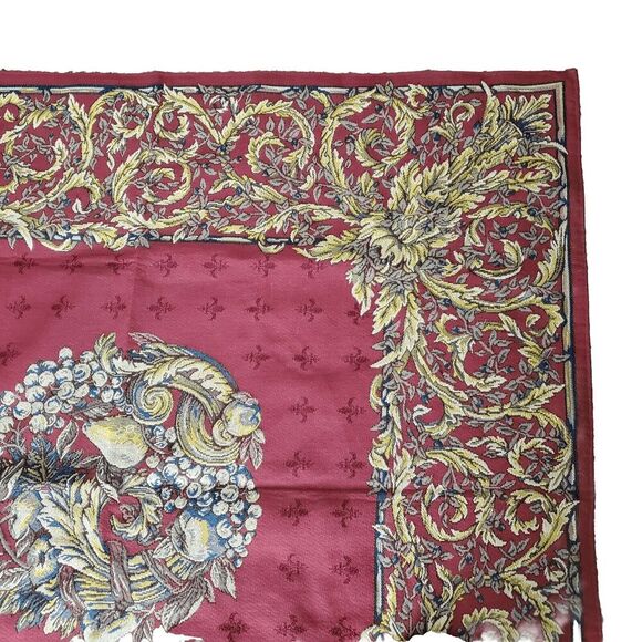 Vintage Goblys Made In France Fruit Tapestry 57"X 57" - Picture 6 of 9